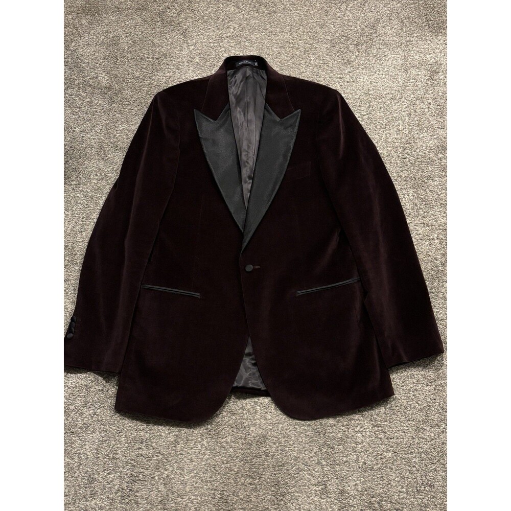 Suitsupply Lazio Velvet Tuxedo Jacket Men’s 44L Blazer Slim Fit Purple